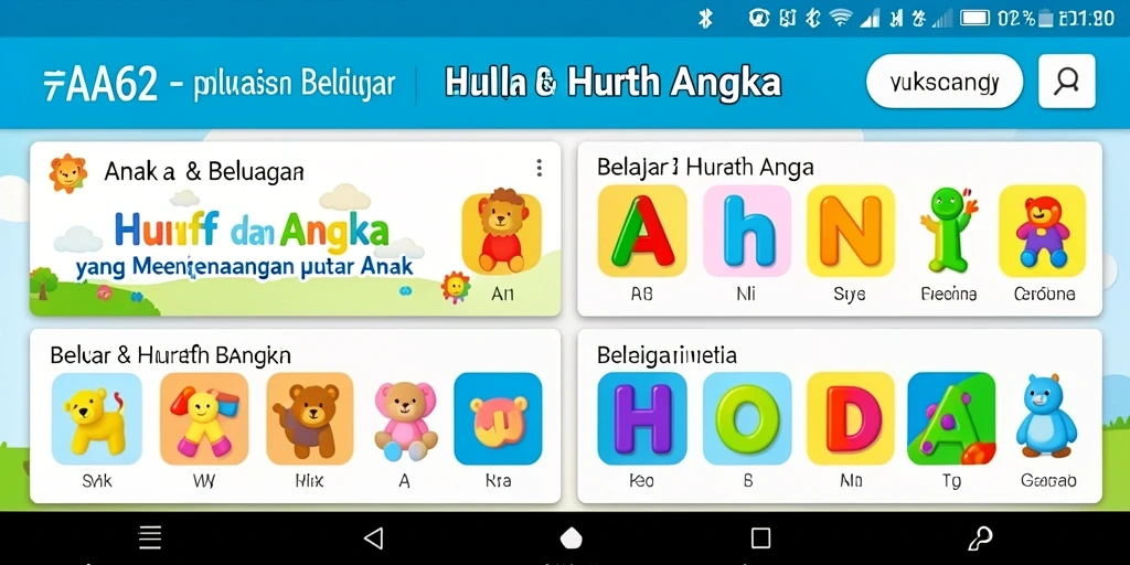 Tampilan antarmuka aplikasi AA62 yang menarik dan interaktif.