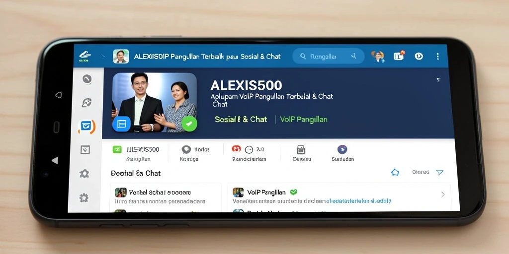 Tampilan antarmuka pengguna ALEXIS500 untuk VoIP Panggilan yang sederhana dan efisien.