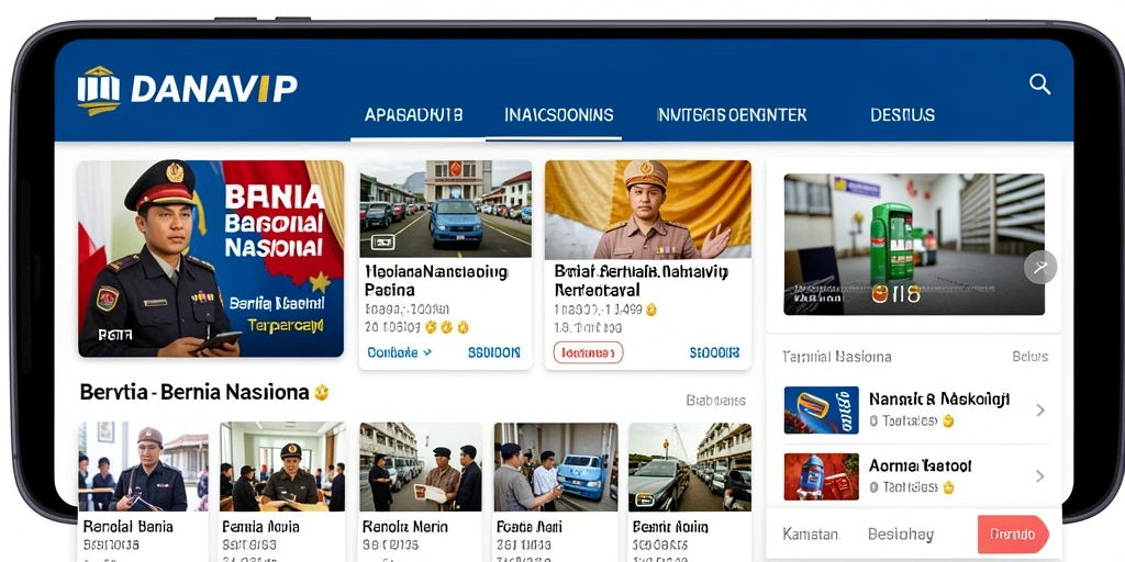 Tampilan antarmuka aplikasi DANAVIP yang informatif.