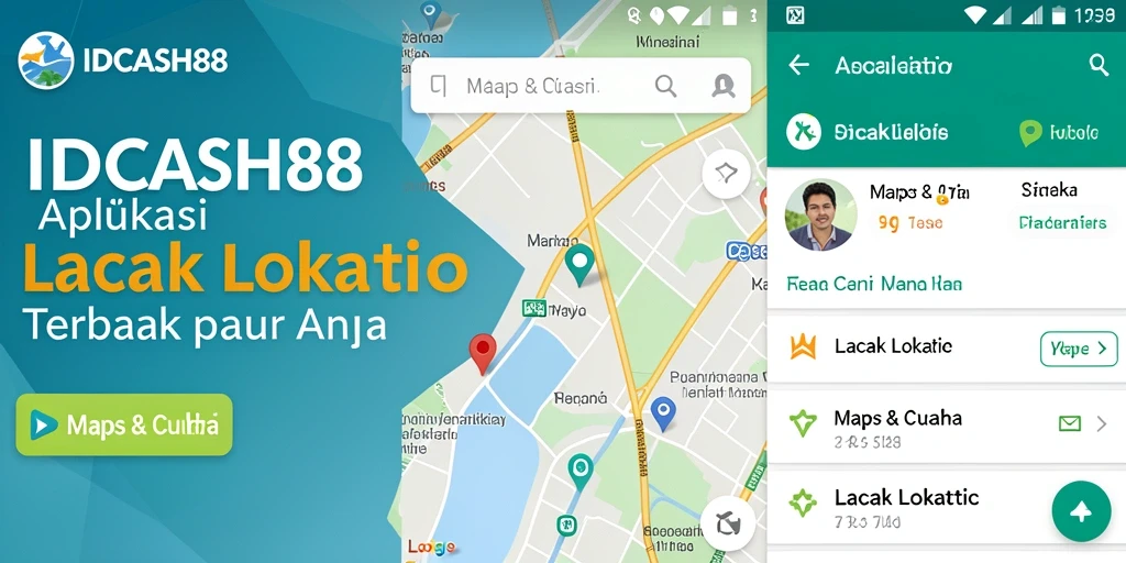 Antarmuka utama IDCASH88 dengan fungsi Lacak Lokasi yang intuitif.