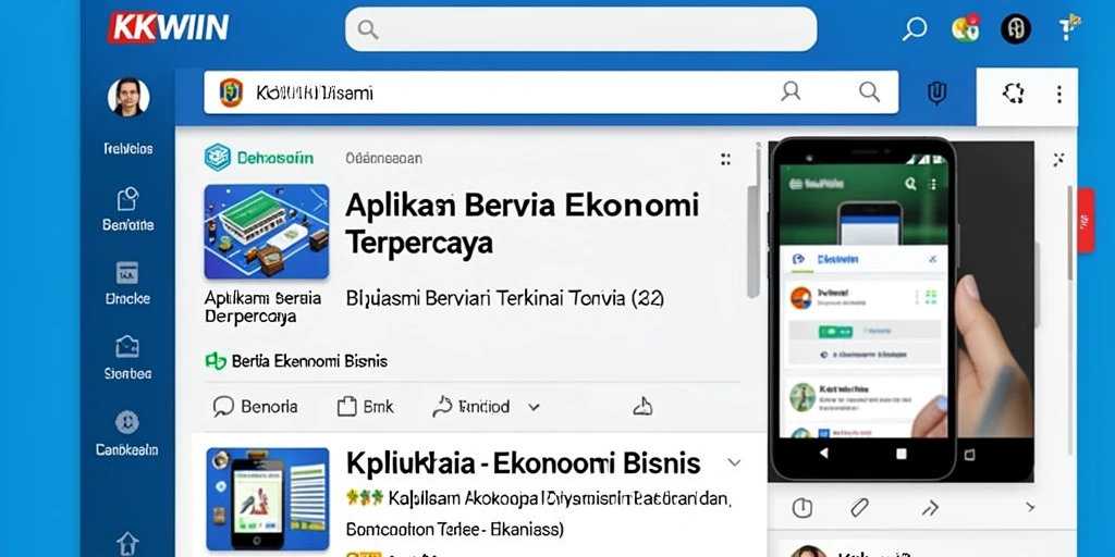 Tampilan antarmuka KKWIN yang bersih dan informatif dalam kategori ekonomi bisnis.
