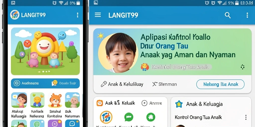 Tampilan antarmuka LANGIT99 yang ramah anak dan mudah digunakan.