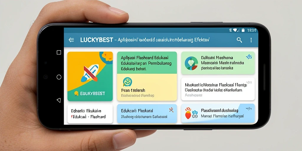 Antarmuka aplikasi Flashcard LUCKYBEST yang menarik dan interaktif.