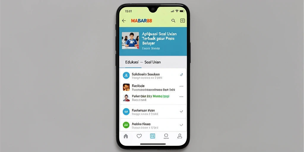 Tampilan antarmuka MABAR88 dengan fungsi Soal Ujian yang interaktif.