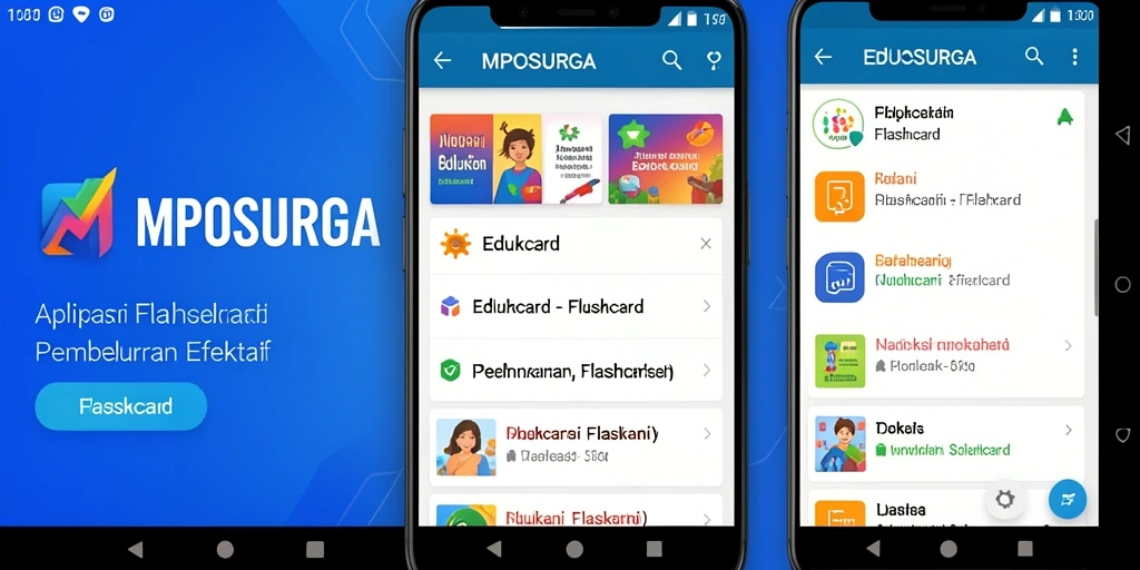 Antarmuka aplikasi Flashcard MPOSURGA yang interaktif dan user-friendly.