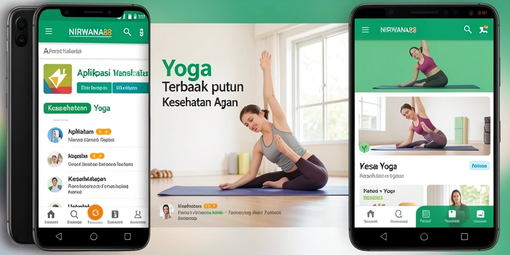 Antarmuka aplikasi NIRWANA88 dengan panduan Yoga yang interaktif.