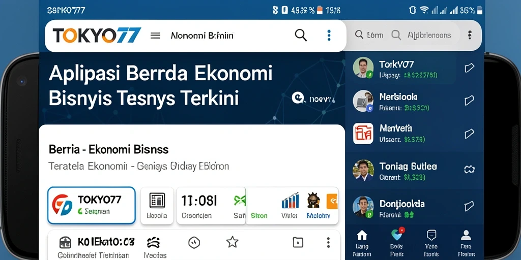 Tampilan antarmuka aplikasi TOKYO77 yang modern dan informatif.