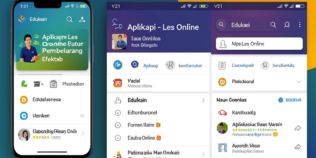 Tampilan antarmuka V21 yang modern dan interaktif.