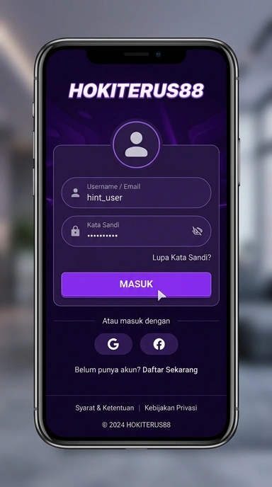 Cara Masuk Akun hokiterus88 di Android